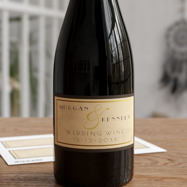 Etiqueta de Boda de  Speakeasy DIY de los años 20 (For your 1920s wedding, add your names and wedding date)