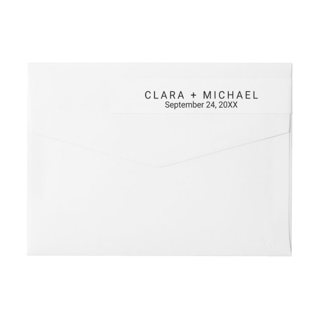 Etiqueta de Boda de tipografía caprichosa (Reverso)