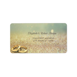 Etiqueta de boda Elegant Glitter Bokeh, Anillos