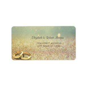 Etiqueta de boda Elegant Glitter Bokeh, Anillos