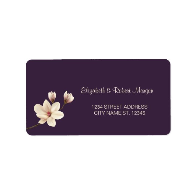 Etiqueta de Boda Elegante Chic Magnolia (Frente)