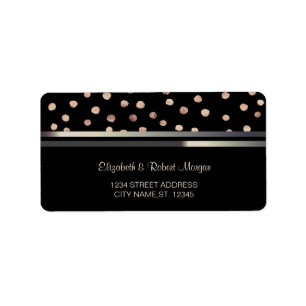 Etiqueta de Boda Elegante Chic Negro, Rayas, Confe