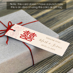 Etiqueta de boda elegante china (1x3 pulgadas)