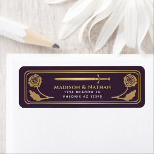 Etiqueta de Boda Espada de Fantasía Medieval de Be