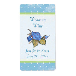 Etiqueta de Boda floral azul