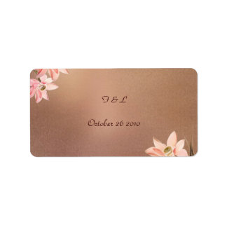 Etiqueta de Boda floral beige