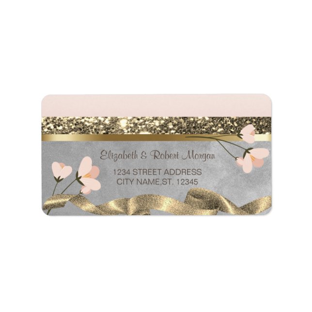 Etiqueta de Boda Floral Chic Elegante (Frente)