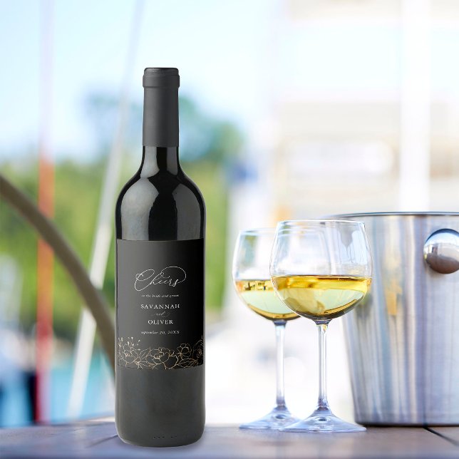 Etiqueta de Boda floral dorada 2 (Subido por el creador)