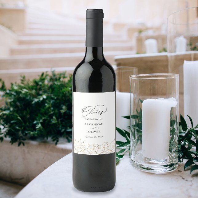 Etiqueta de Boda floral dorada 2 (Subido por el creador)