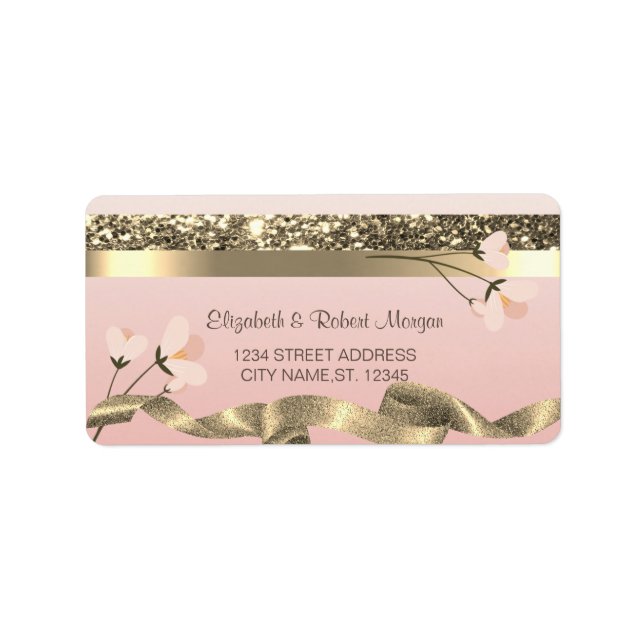 Etiqueta de Boda Floral Elegante y con Estilo (Frente)