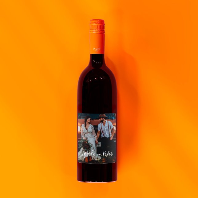 Etiqueta de Boda fotográfica de vino moderna (Subido por el creador)