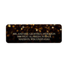 Etiqueta de Boda Glitz Glam Black Gold