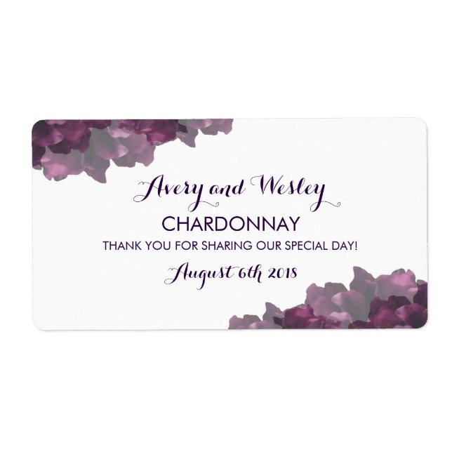 Etiqueta de Boda morado (Frente)