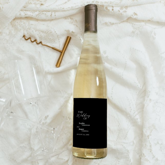 Etiqueta de Boda negro clásica moderna (Subido por el creador)