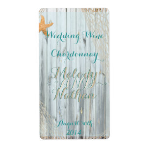 Etiqueta de Boda Rustic Beach Starfish