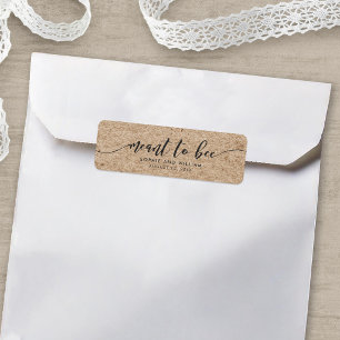 Etiqueta de boda Rústica Kraft con Letra Script Me
