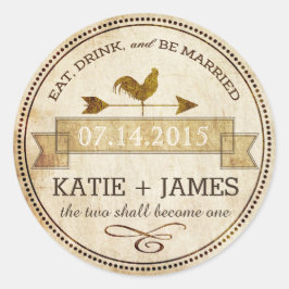 Etiqueta de Boda Rústica Vane del Romóster Vintage