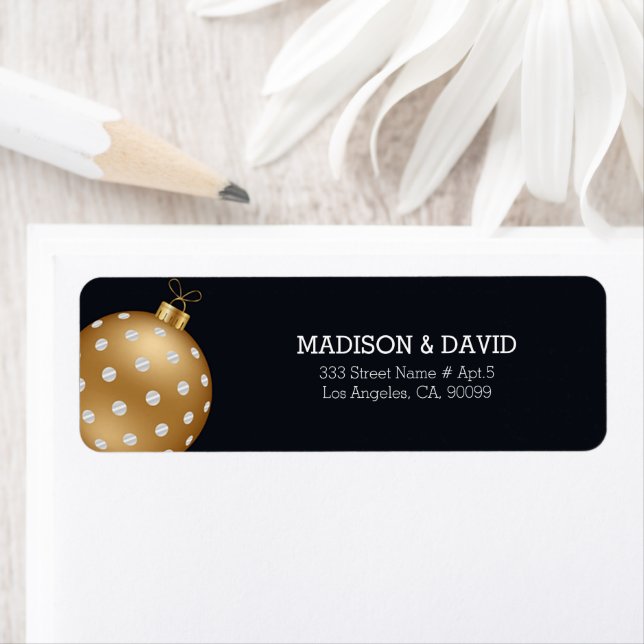 Etiqueta de bola de Navidades dorados (In situ)