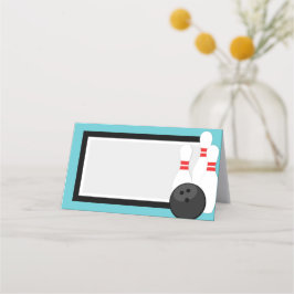 Etiqueta de bolera plegable azul verde azulada o t