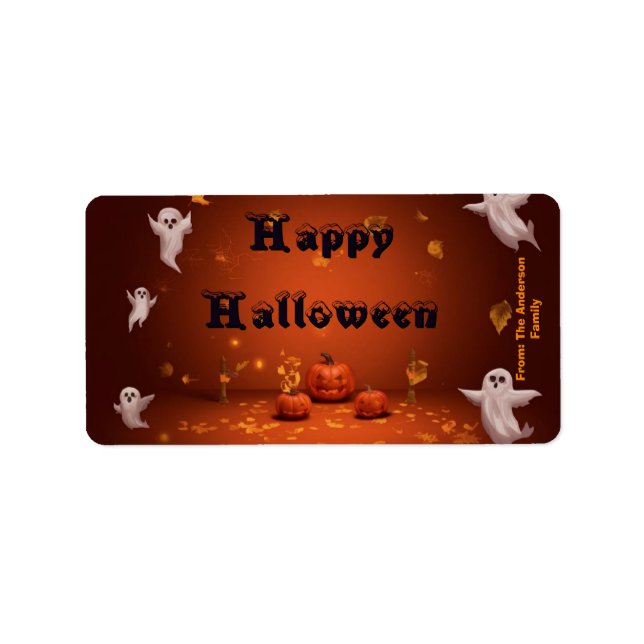 Etiqueta de bolsa de dulces de Halloween (Frente)