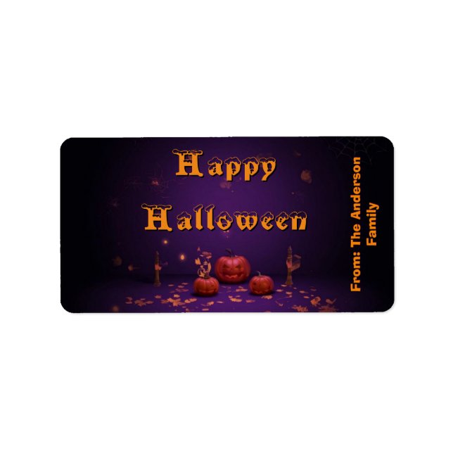 Etiqueta de bolsa de dulces de Halloween (Frente)