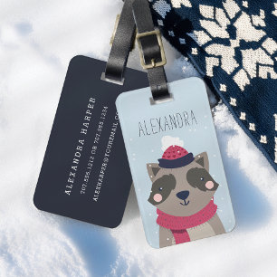 Etiqueta de bolsa personalizada de raccoon de invi