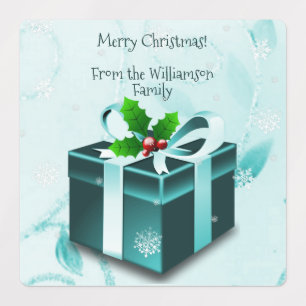 Etiqueta de bolsita de regalo para Navidades verde