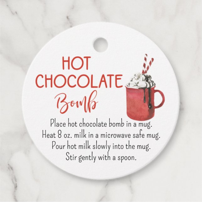 Etiqueta de bomba acuática de chocolate caliente (Anverso)