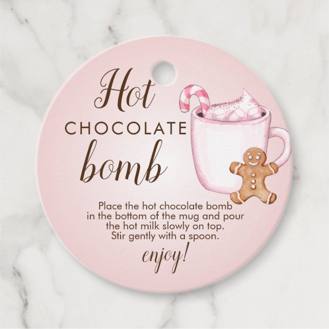 Etiqueta de bomba de chocolate caliente (Anverso)