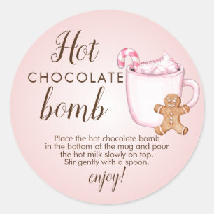 Etiqueta de bomba de chocolate caliente