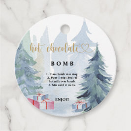 Etiqueta de bomba de chocolate caliente. Bomba de 