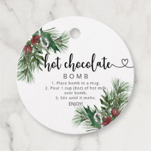 Etiqueta de bomba de chocolate caliente. Bomba de