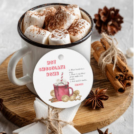 Etiqueta de bomba de chocolate caliente. Bomba de