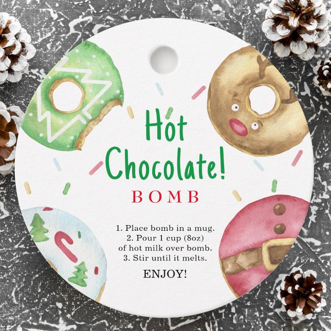 Etiqueta de bomba de chocolate caliente. Bomba de  (Subido por el creador)
