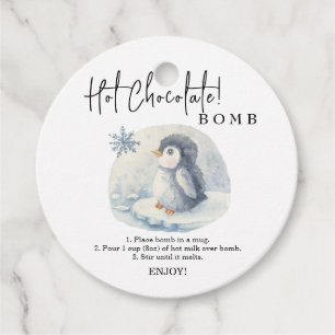 Etiqueta de bomba de chocolate caliente.Bomba de c