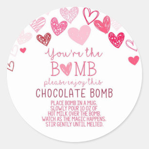 Etiqueta de bombón de chocolate caliente para San 