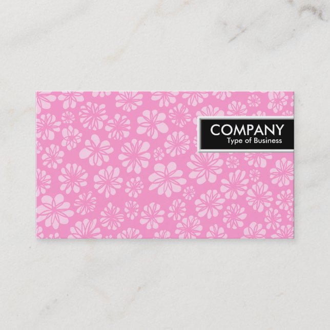 Etiqueta de borde - Floral rosa (Anverso)