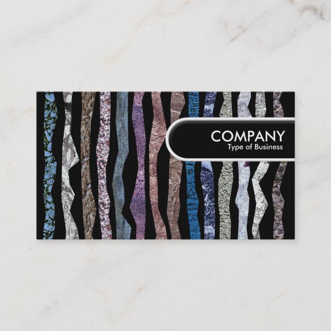 Etiqueta de borde redondeado - Rayas minerales (Anverso)