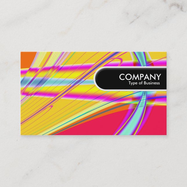 Etiqueta de borde redondeado - Resumen fractal 061 (Anverso)