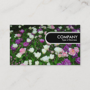 Etiqueta de borde redondeado - Tulipanes coloridos