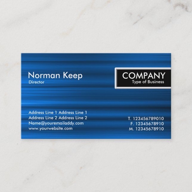 Etiqueta de borde - Textura azul cepillado (Anverso)