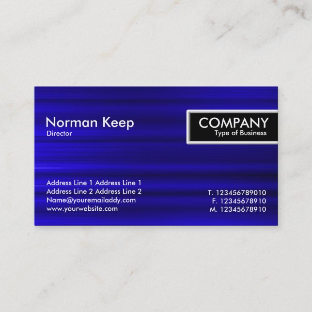 Etiqueta de borde - Textura azul cepillado (Anverso)