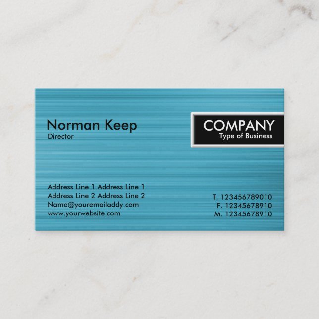 Etiqueta de borde - Textura azul claro cepillado (Anverso)