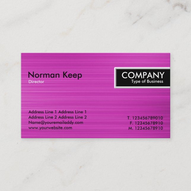 Etiqueta de borde - Textura de magenta cepillado (Anverso)