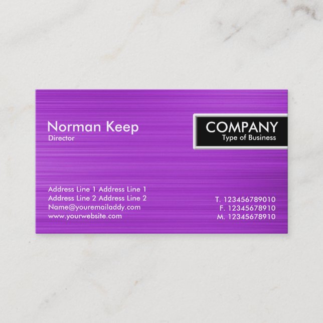 Etiqueta de borde - Textura púrpura cepillada (Anverso)