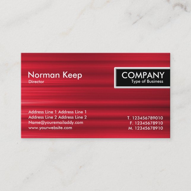 Etiqueta de borde - Textura roja cepillada (Anverso)