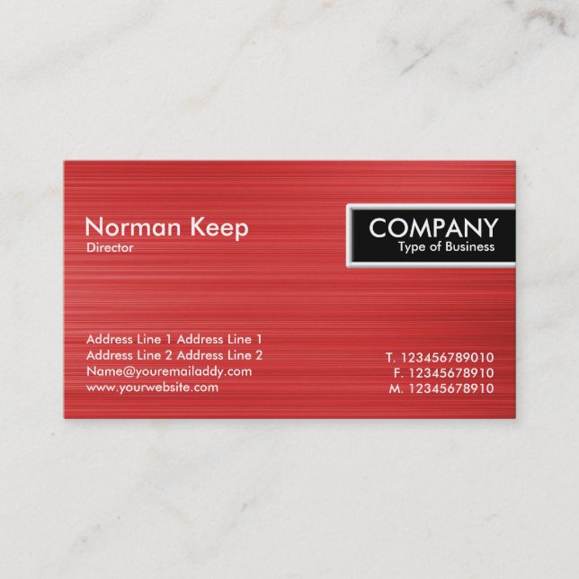 Etiqueta de borde - Textura roja cepillada (Anverso)