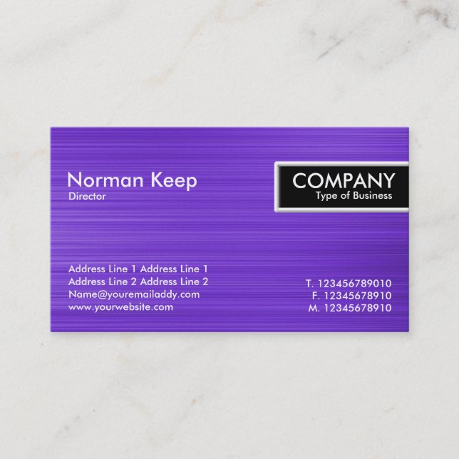 Etiqueta de borde - Textura violeta cepillada (Anverso)