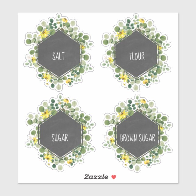 Etiqueta de bote de cocina de cartón de chalkboard (Hoja)