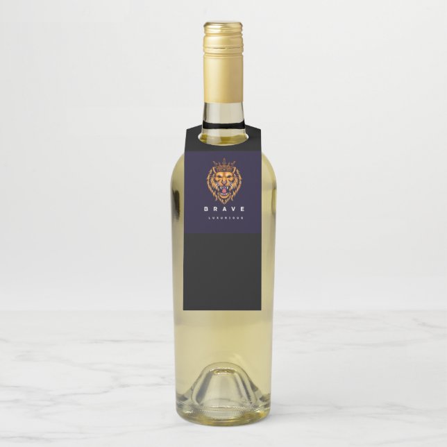 etiqueta de botella con león impreso (En botella)